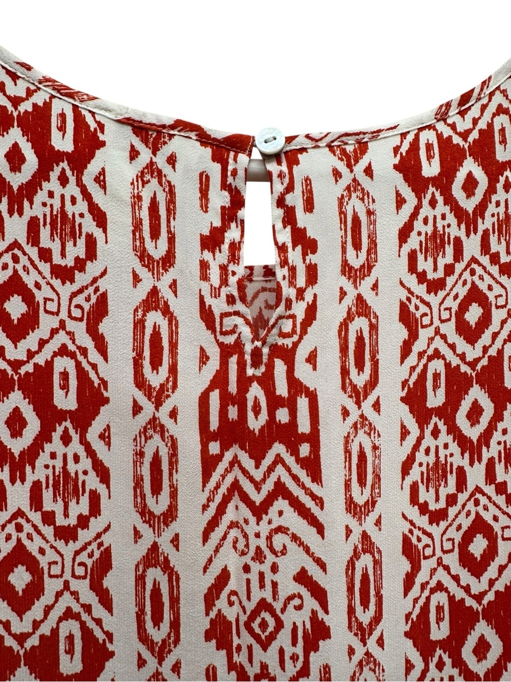 Chicos Tunic Dress Top 3 XL Orange White Batik Sleeveless Coastal Resort Artsy - Picture 6 of 10